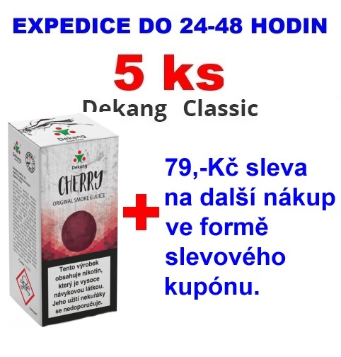 Liquid Dekang Cherry (Třešeň) 10ml -  0mg 5ks