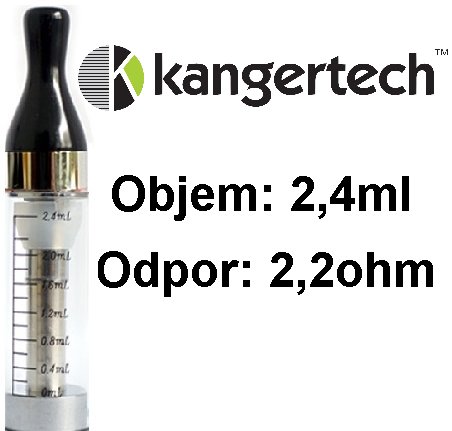 CC/T2 Clearomizer Kangertech 2,4ml 2.2ohm Clear