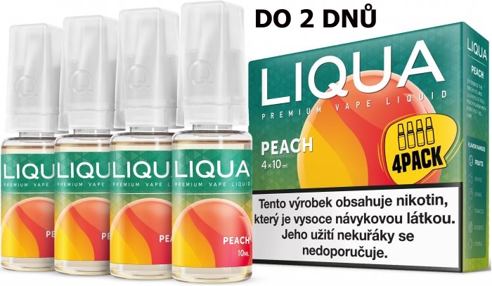 LIQUA 4Pack Peach 4x10ml-3mg (Broskev)