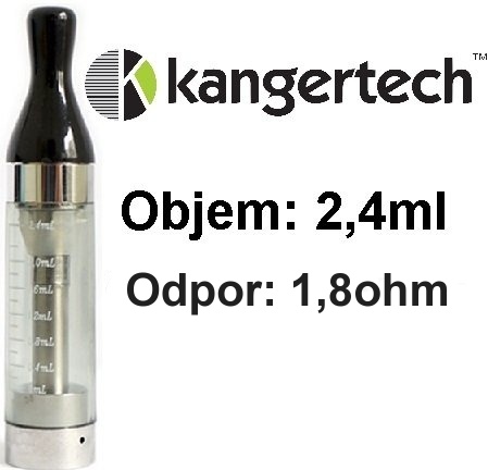 CC/T2 Clearomizer Kangertech 2,4ml 1,8ohm Black