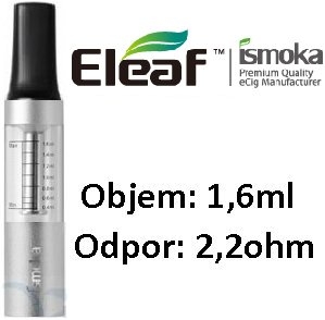 iSmoka-Eleaf Mini BCC clearomizer 2,2ohm 1,6ml Clear-Silver - bulk 